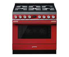 Smeg 90cm Red Portofino Gas Stove - CPF9GMR